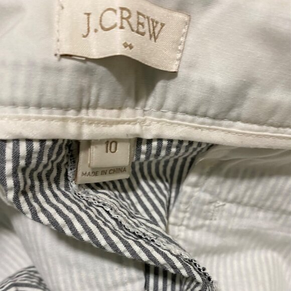 J.Crew Size 10 Seersucker Stripe Preppy Ankle Pants – Neon Trim Pockets - Picture 8 of 8
